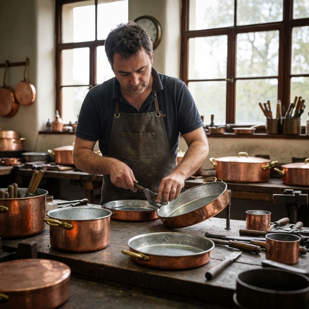 Professional copper cookware retinning and restoration process