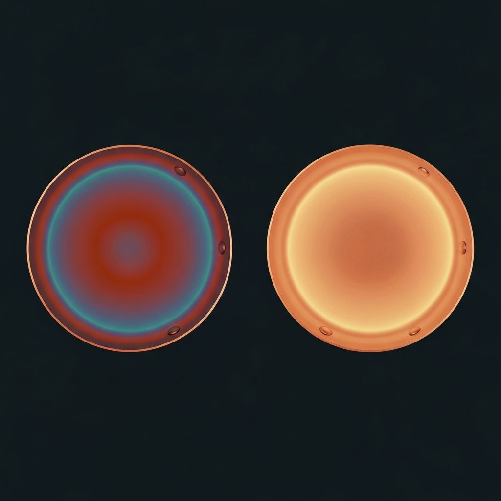 Thermal imaging showing heat distribution in copper vs stainless steel cookware
